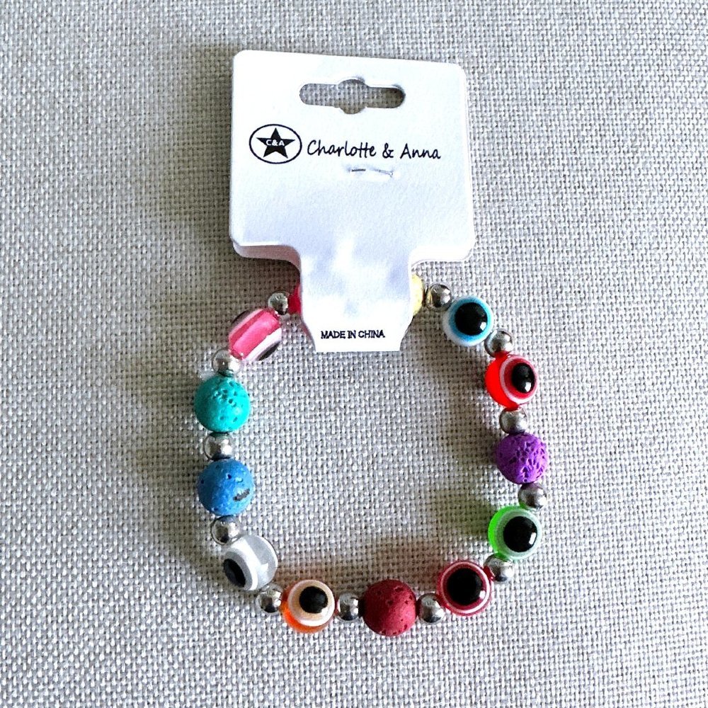 CHARLOTTE & ANNA Evil Eye Beaded Bracelet NEW